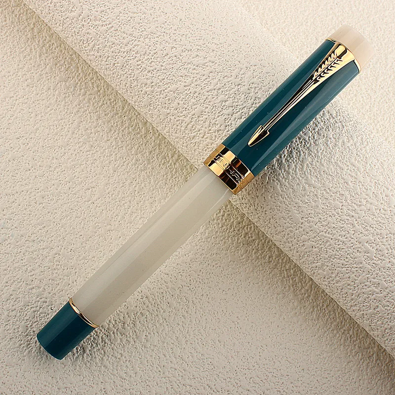 

Jinhao Centennial 100 Fountain Pen 18KGP Golden Plated M Nib 0.7mm Resin Ink Pen With A Converter Business Office Gift Pen