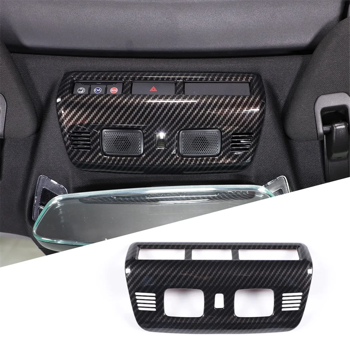 For C8 2020-2023 Car Roof Reading Light Lamp Cover Trim Interior Accessories ABS Carbon Fiber