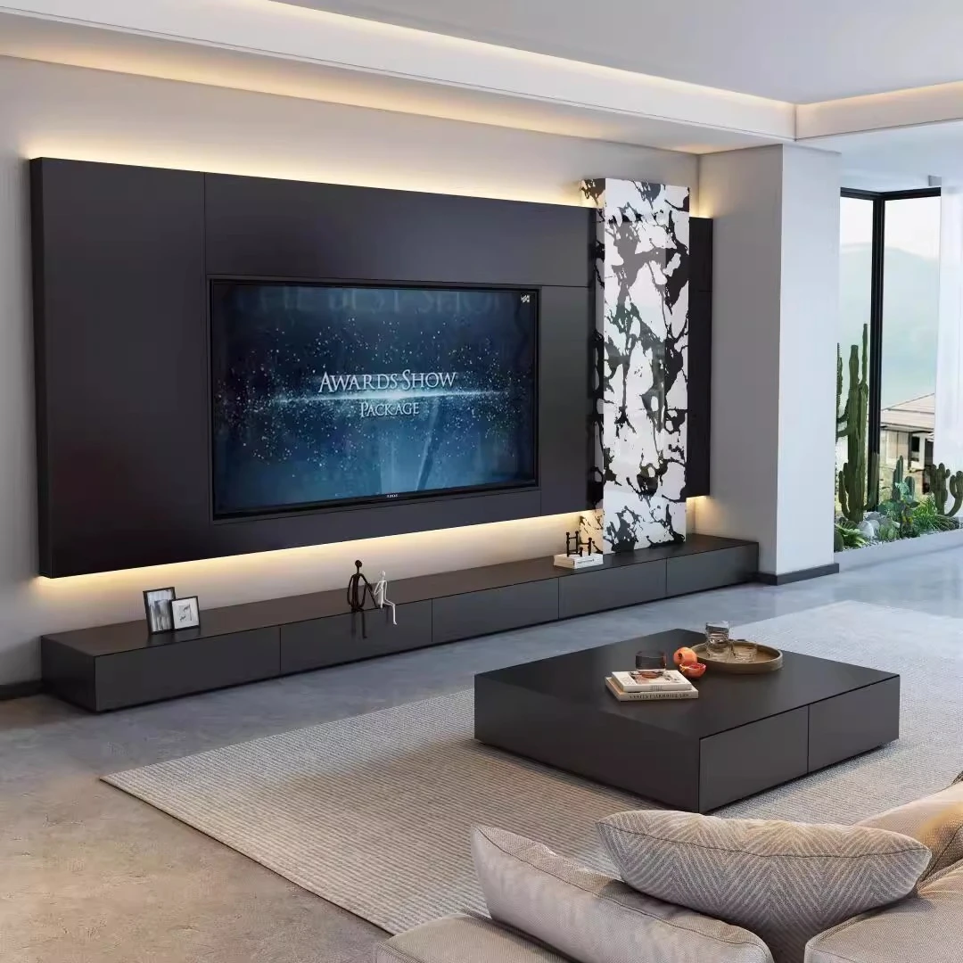 

Small apartment floor cabinet TV cabinet Living room household suspended advanced