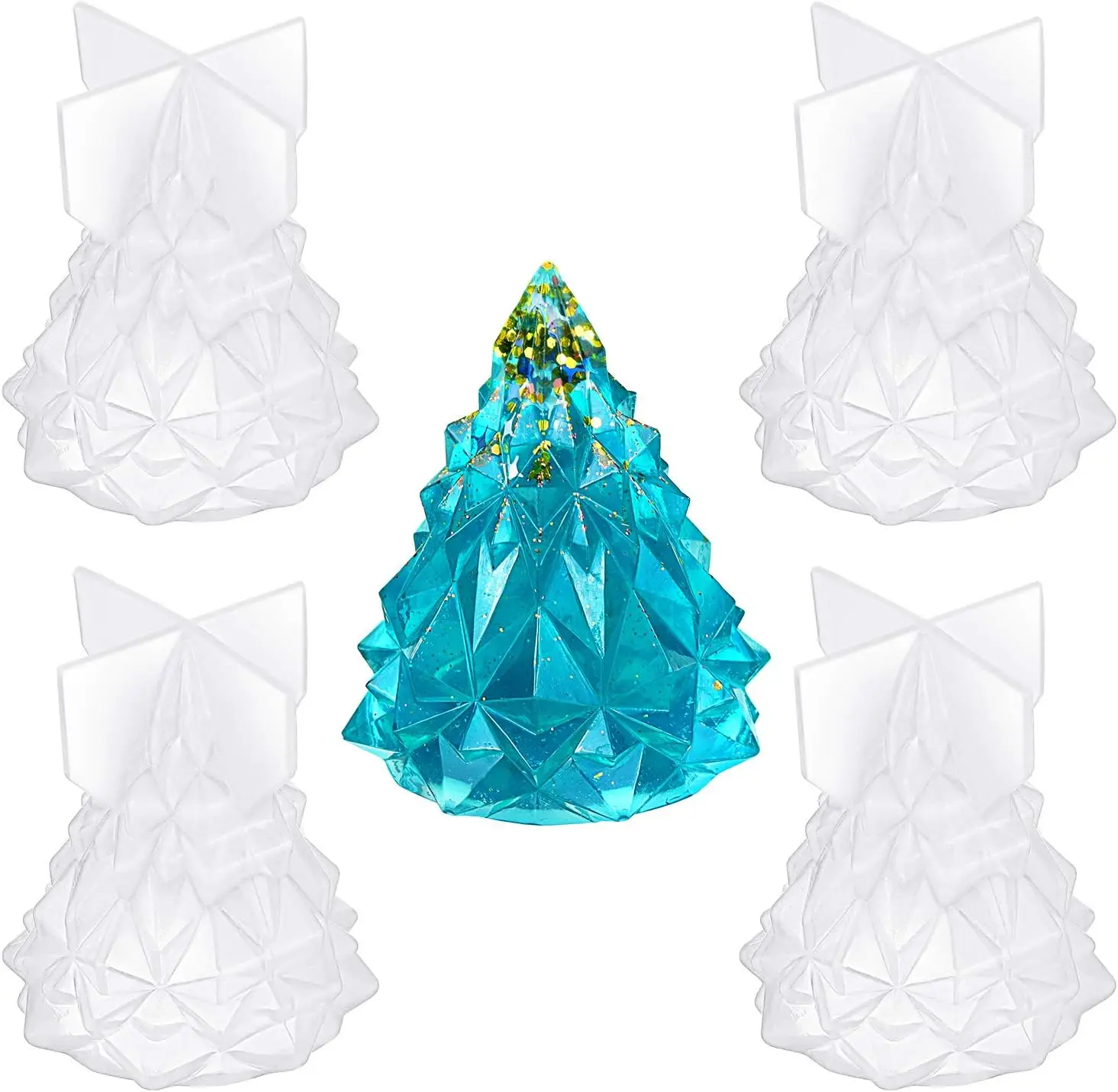 1pcs 3D Christmas Tree Silicone Resin Mold  DIY Crafts for Handmade Charms DIY Jewelry Light Holder Making Tools for Xmas