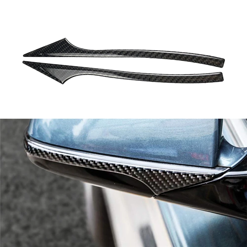 Car Accessories Carbon Fiber Rearview Mirror Anti-Rub Strips Protector For BMW 5 Seriese E60 F10 F07 F01 Anti-collision Strip