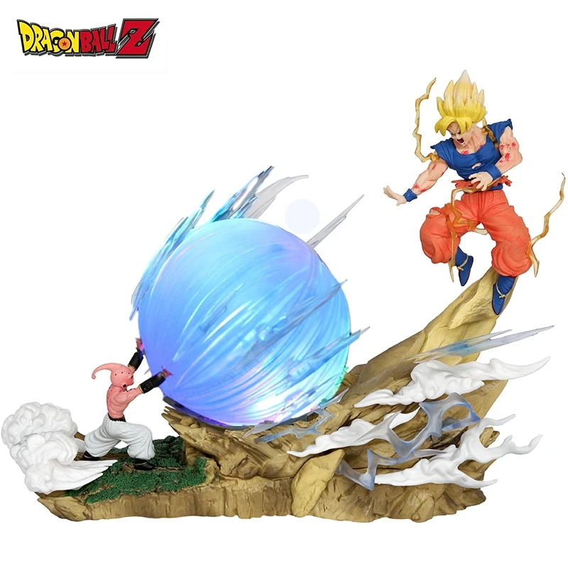 

20 см Dragon Ball Z Goku Аниме Фигурка Majin Buu Vs Son Goku Фигурка Может Излучать Свет Коллекция GK Модель Комната Орнамент Игрушки