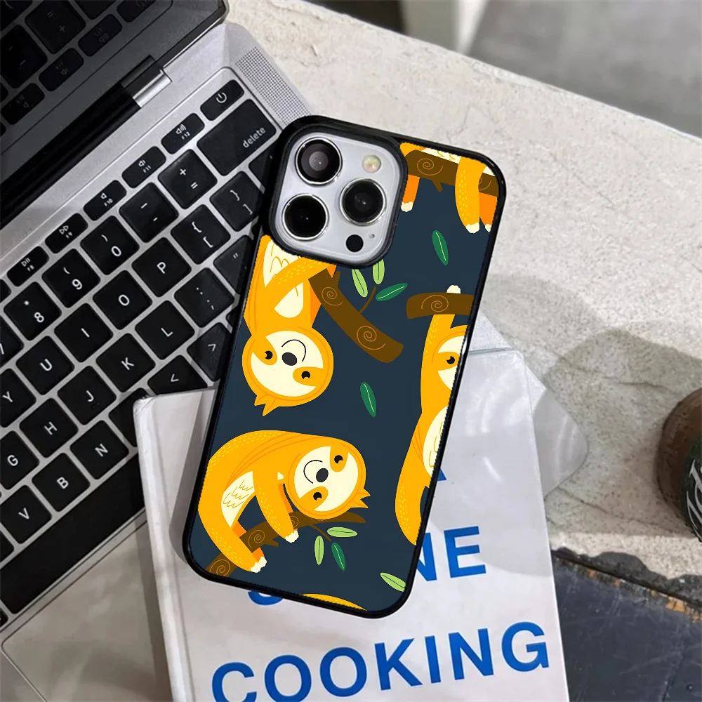 Cute Cartoon Sloth Phone Case Strong Magnetic For IPhone 15 14 13 Pro Max 11 12 Mini Alex Mirror For Magsafe