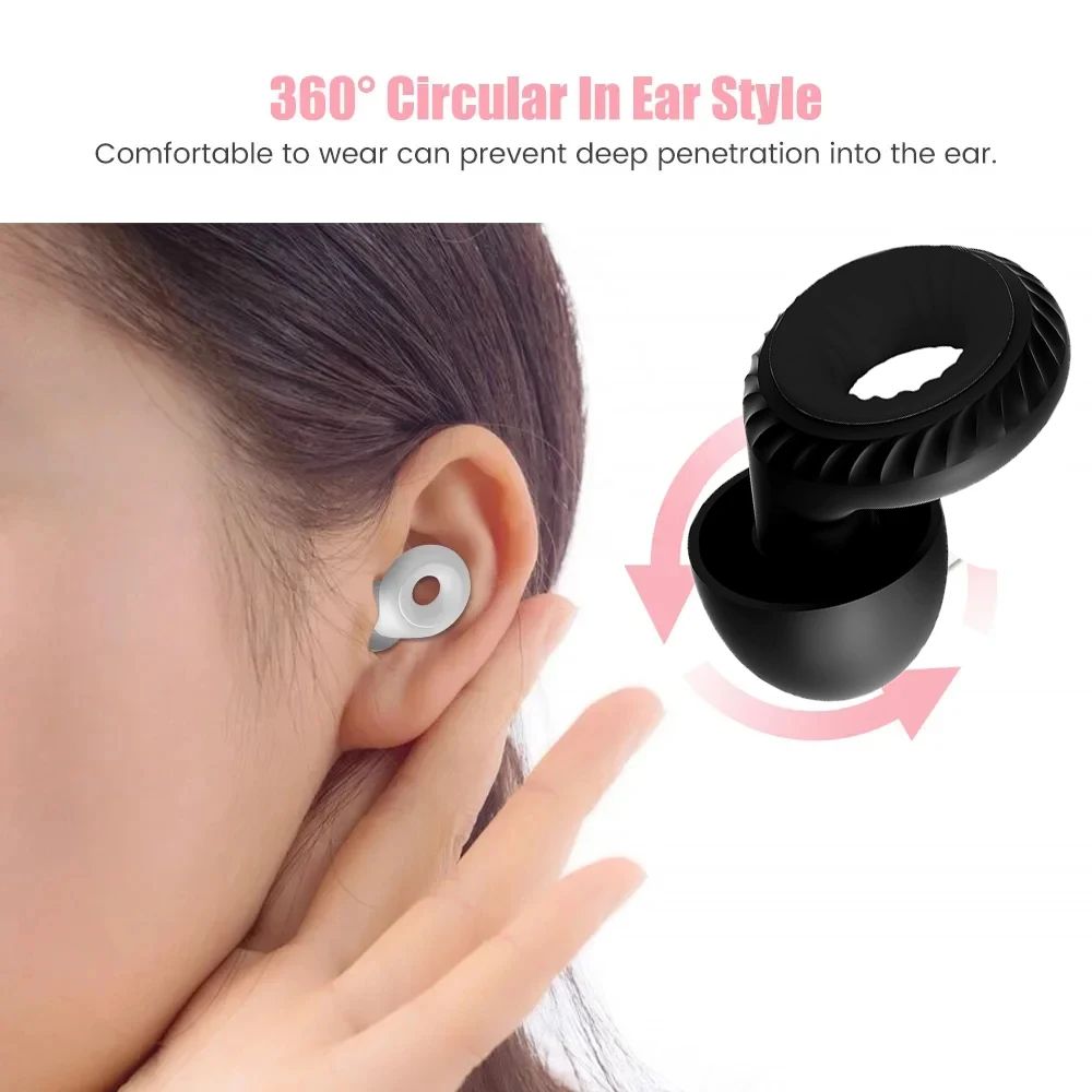 Silicone Noise-canceling Earplugs Waterproof Reusable Soundproof Sleep Earplugs Anti-noise Reduce Interference Sleep Stop Snorin