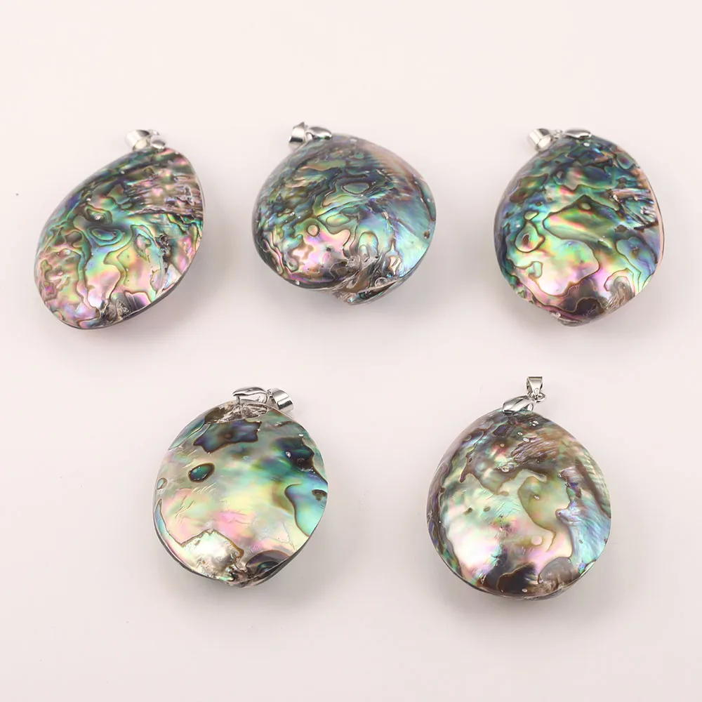 Natural Shell Pendant Colorful Abalone Shell Pendants Vintage Natural Pearl Shell Charms for Jewelry Making Supplies Women Gift