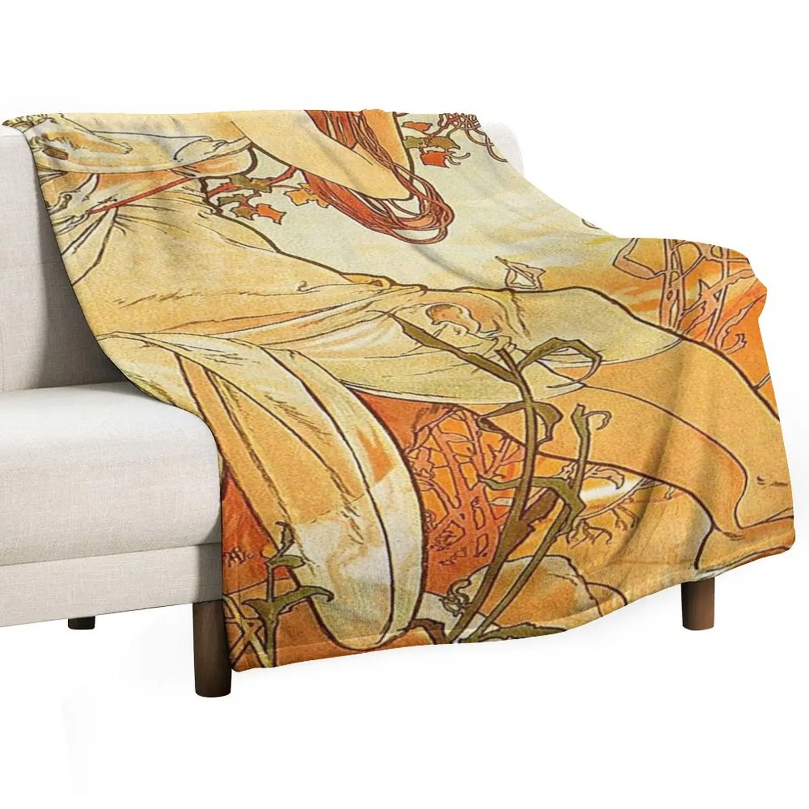 

alfons mucha - alphonse mucha Throw Blanket Weighted Travel bed plaid Camping Blankets