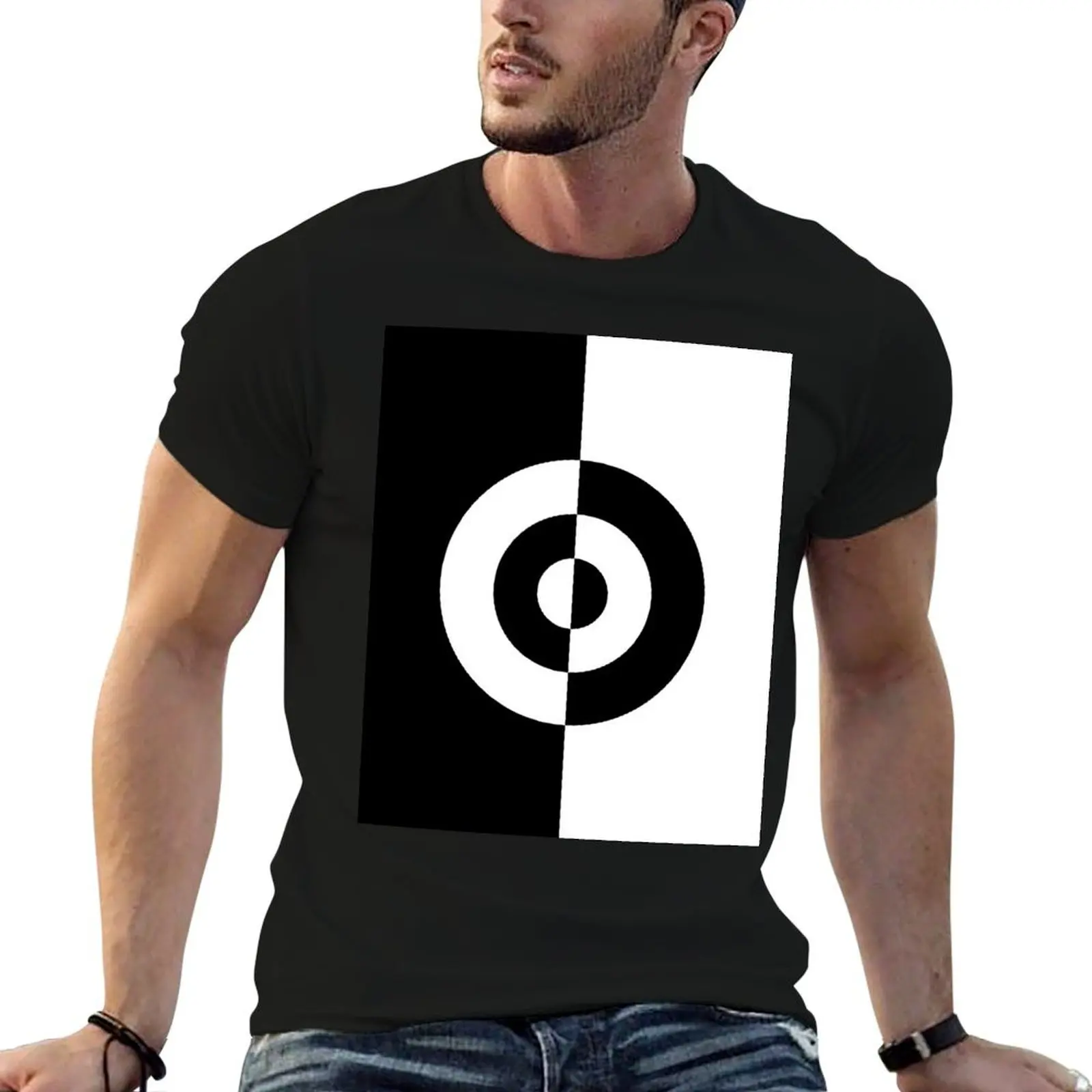 

Two Tone Bullseye Vertical T-Shirt t shirts for man graphic vintage cotton t shirt pack T-Shirt