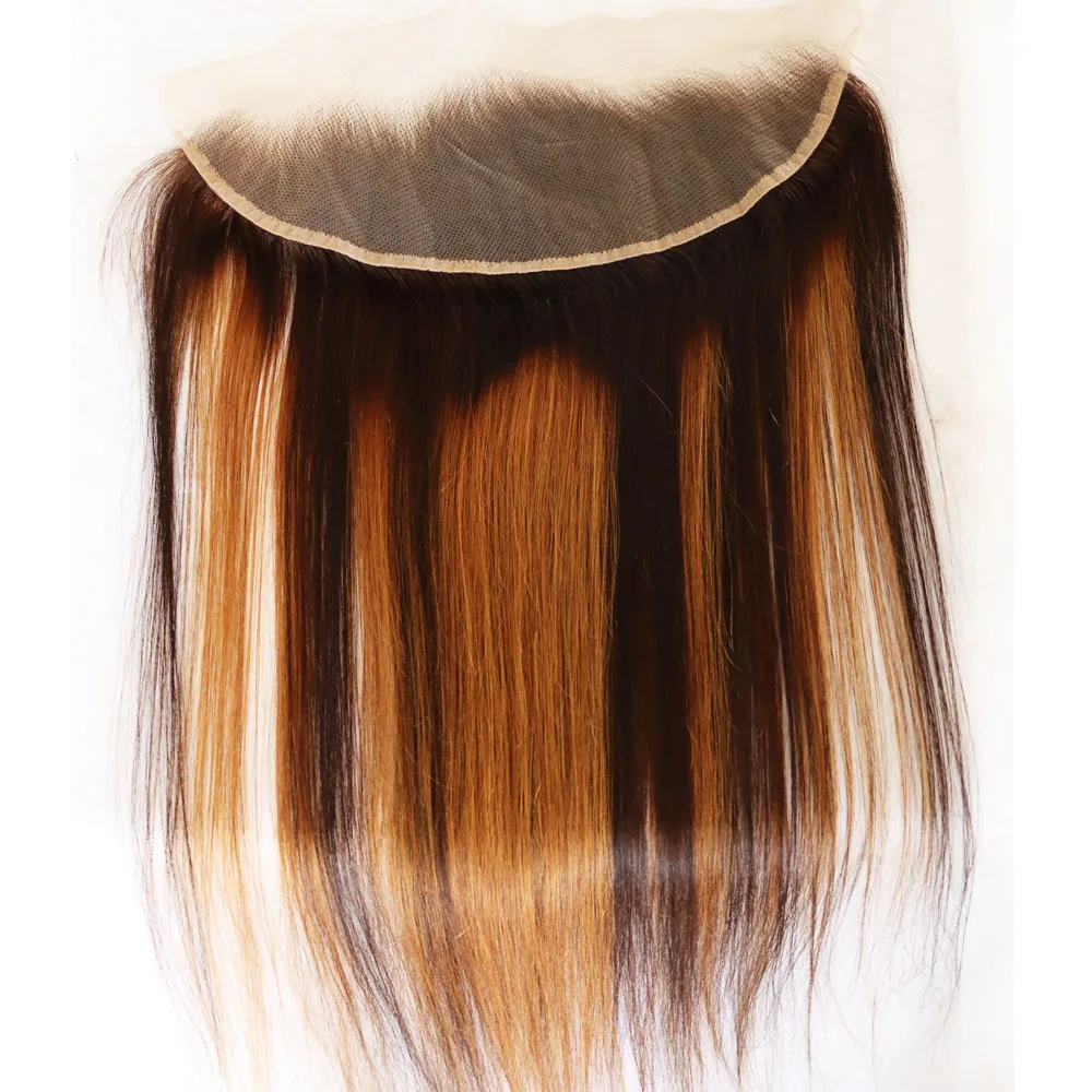 تسليط الضوء على البيانو أومبير بالجملة # 2/30 شعر الإنسان الهندي الشفاف الدانتيل إغلاق أمامي 4x4 5x5 13x4 13x6 انخفاض الشحن