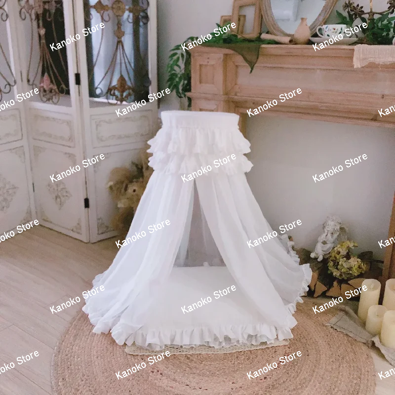 Pet Tent Cat Blanket Pink Dog Beds and Pillow  All Seasons General Teddy House Cute Princess Bed Hand Wash Cat Beds