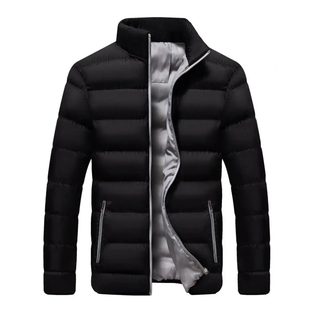 Trendy Men Windbreaker All Match Temperament Men Jacket Thicken Pockets Coat