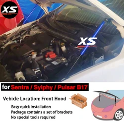 For Nissan Sylphy Pulsar Sentra B17 2012-2019 Front Hood Bonnet Modify Gas Struts Lift Support Shock Damper Absorber Prop Rods