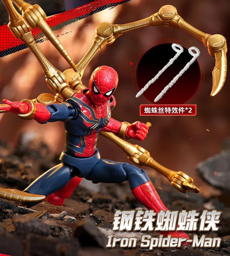 BLOKEES Spider-Man Venom Scarlet Spider Green Goblin Miles Morales Gwen Doctor Octopus Mysterio Scorpion Actionfigur Spielzeug Geschenk – Detail 12
