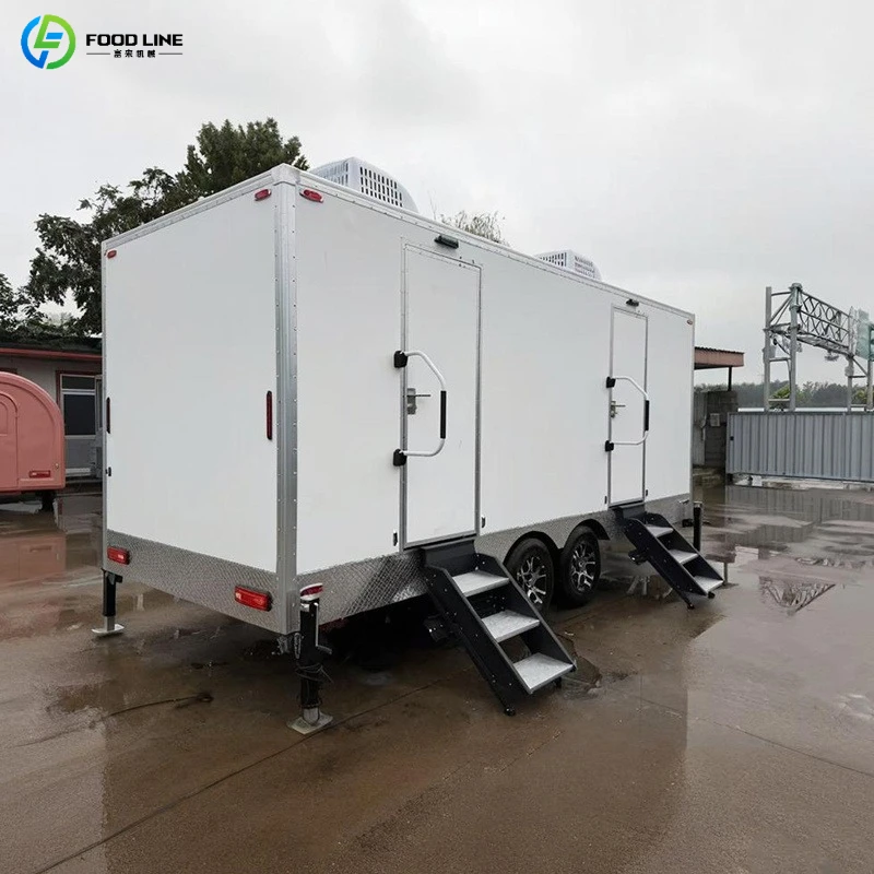 Portable Toilet, Towed Sanitation Restroom Unit with Brake System for Safe Highway Transport To Event Locations