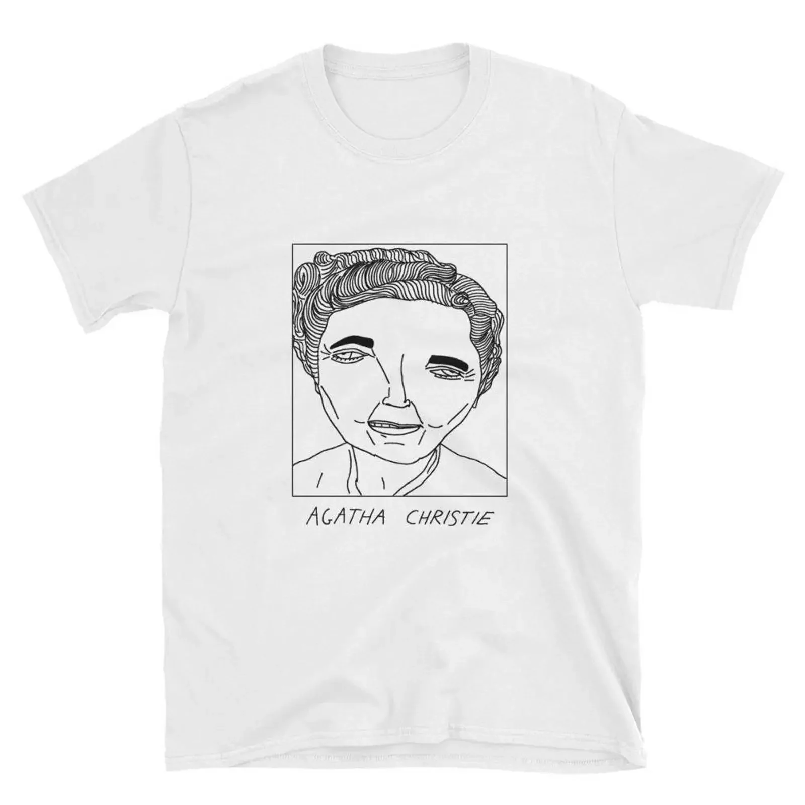 Badly Drawn Authors Agatha Christie T Shirt FREE Worldwide Delivery vintage Washed Versatile Casual Stretched graphic Unisex