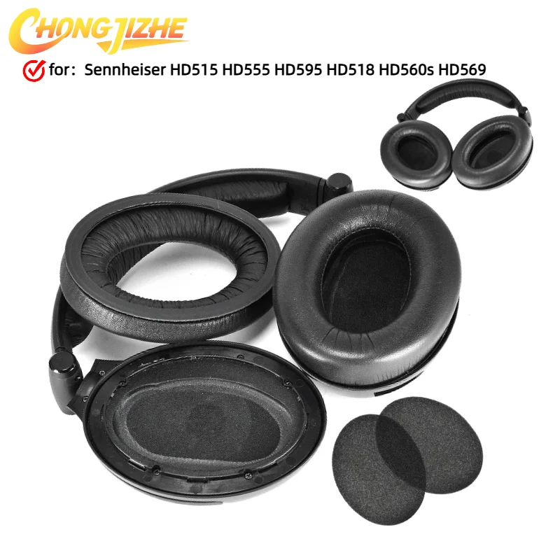 

CHONGJIZHE Ear Pads For Sennheiser HD515 HD555 HD595 HD518 HD560s HD569 Headphones Headset Replacement Memory Foam Cushions