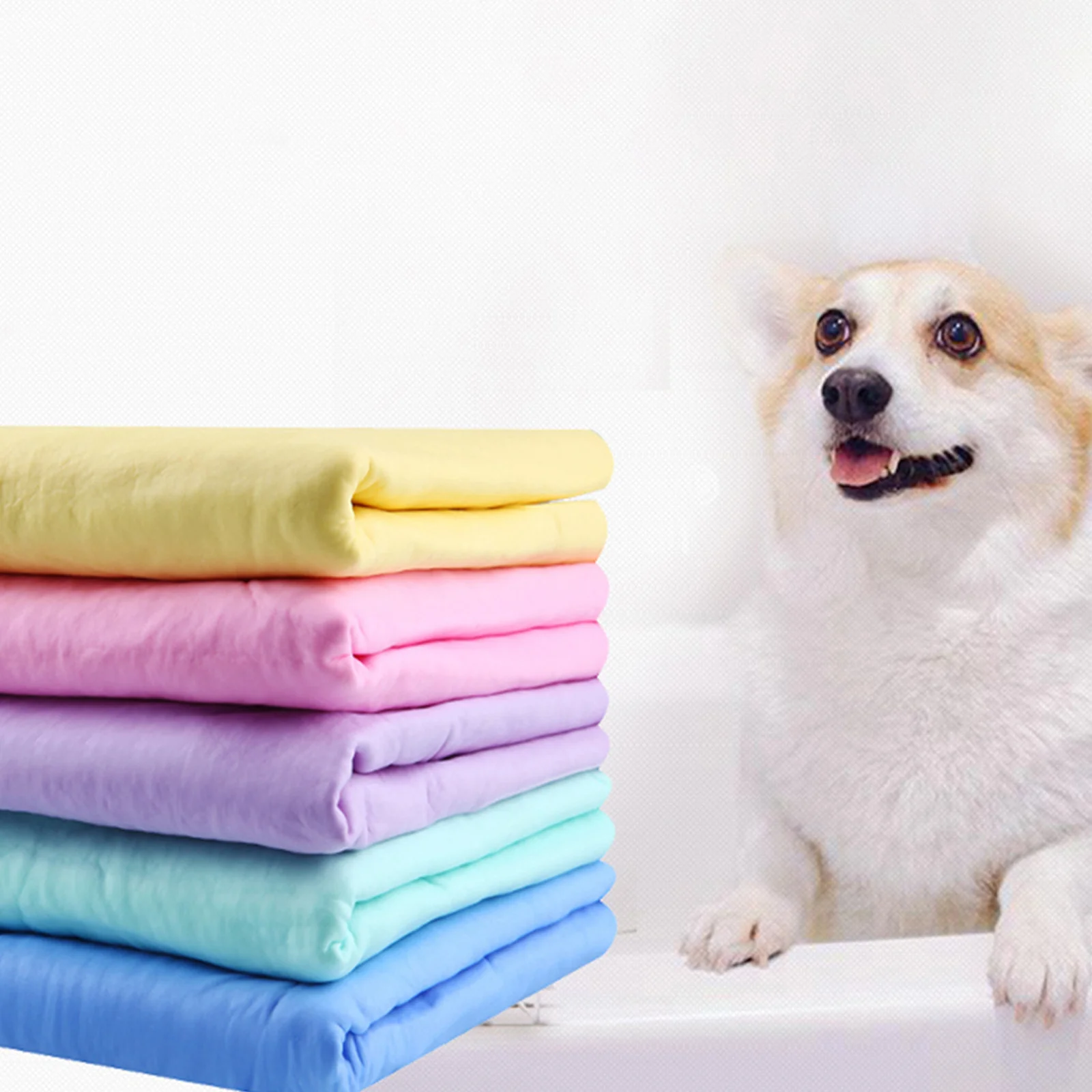 

5pcs Pet For Dogs Cats Ultra Absorbent Quick Drying Reusable Bathing Towel Machine Washable Grooming Cloth Dog Shower Towel