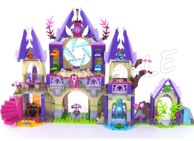 809pcs เอลฟ์ Skyra ลึกลับ Sky ปราสาท Naida Magical Fairy pegasi Pegasus 10415 อาคารบล็อกของเล่นเข้ากันได้กับรุ่น