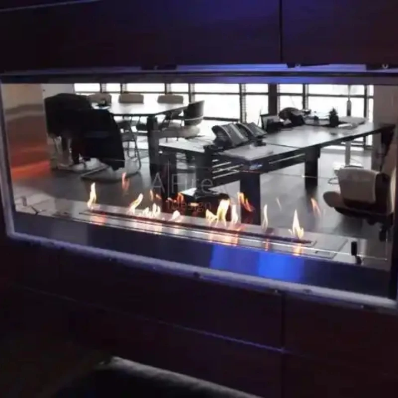 

tuya wifi bio kamin electric fire rectangular automatic ethanol fireplace burner