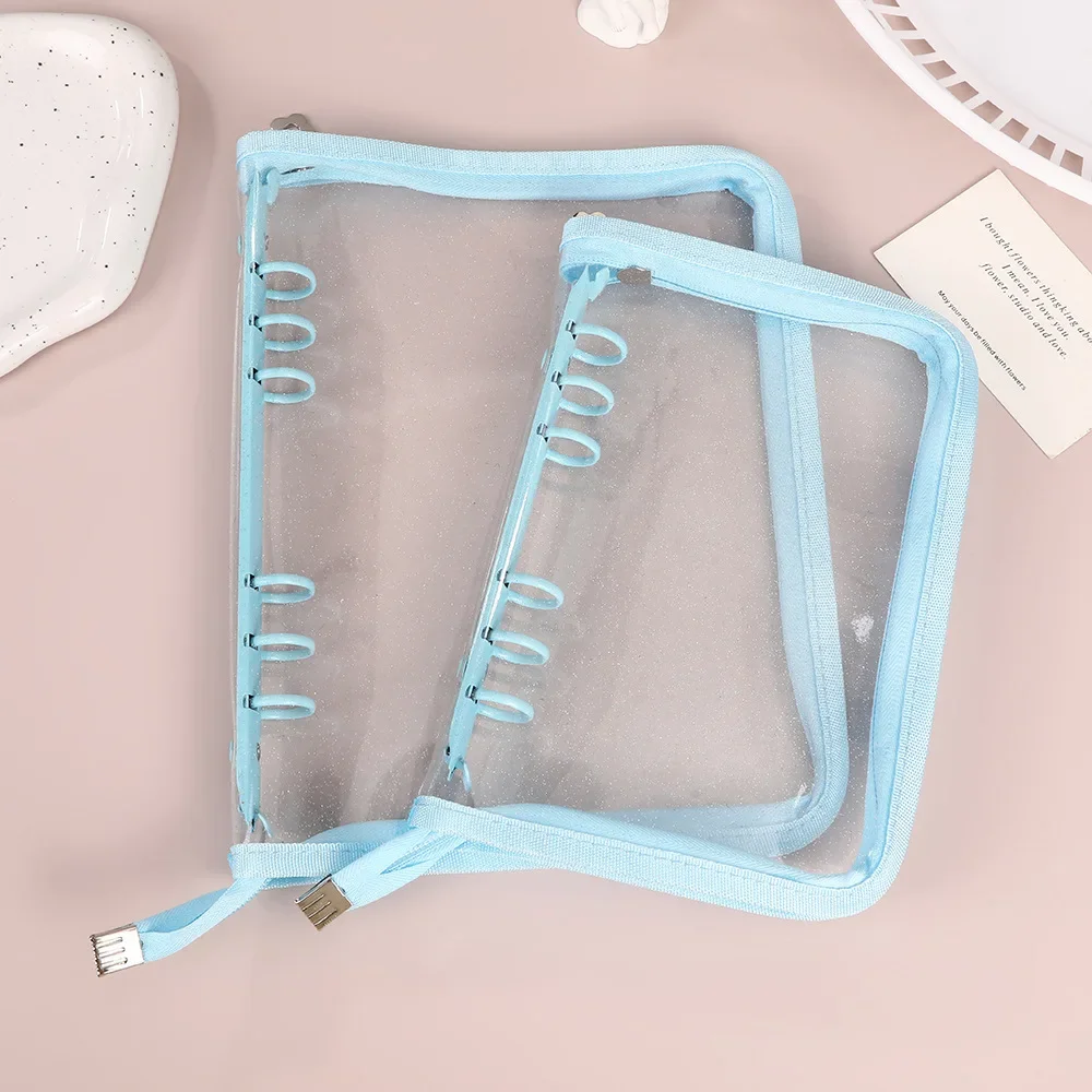 A5 A6 Glitter Zipper Binder Photo Card Collection Book Postcard Organizer Diary Notebook School Stationery