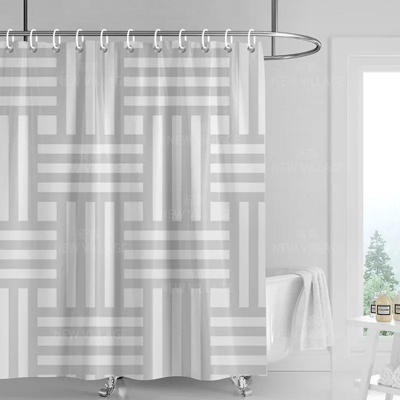 Home decoration shower curtains bathroom waterproof curtain fabric Living Room Modern Nordic Modern geometric pattern simple