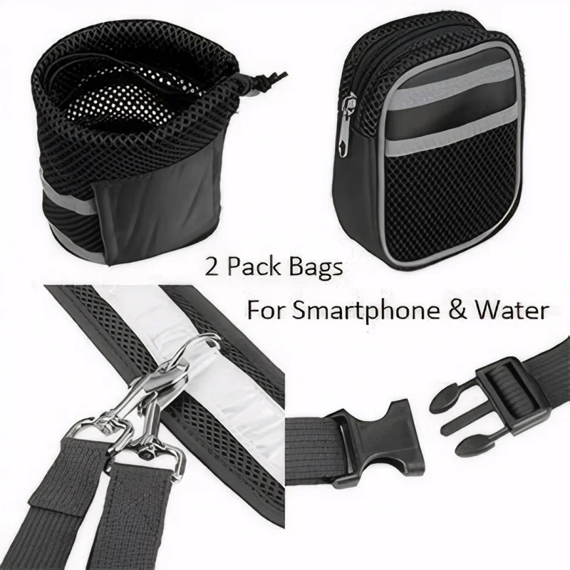 Explosion proof reflective pet traction rope set, running sports elastic traction belt, adjustable waist bag