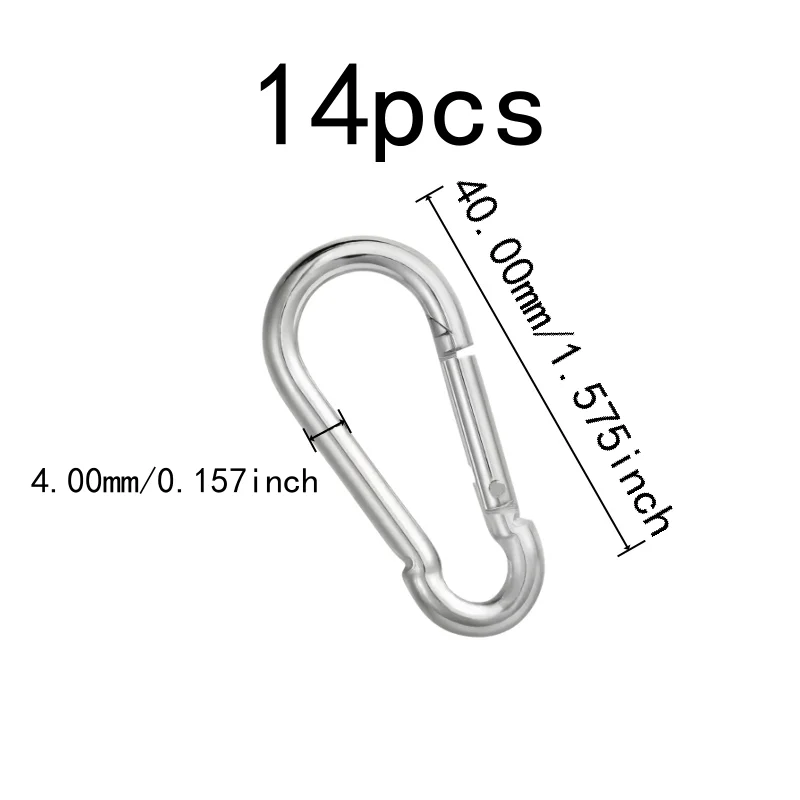 14 pcs M4 Spring Snap Hooks, Spring Loaded Gate and Strong Load Capacity, ideal for Daily Carry Accessories