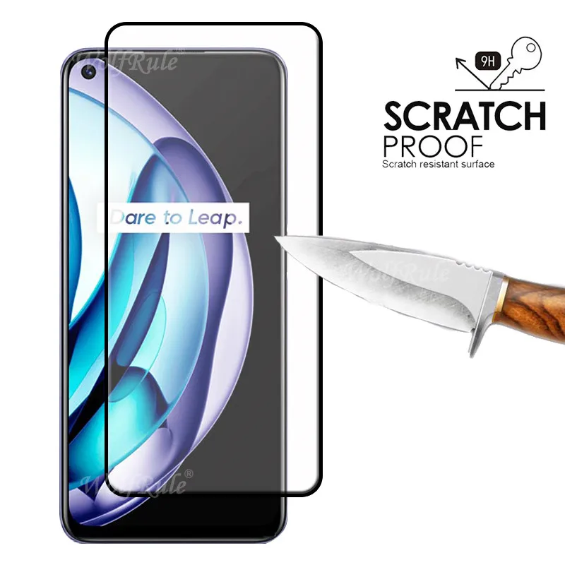 4-in-1 For OPPO Realme Q3S Glass For Realme Q3S Tempered Glass Full Cover Glue Film Screen Protector For Realme Q3S Lens Glass