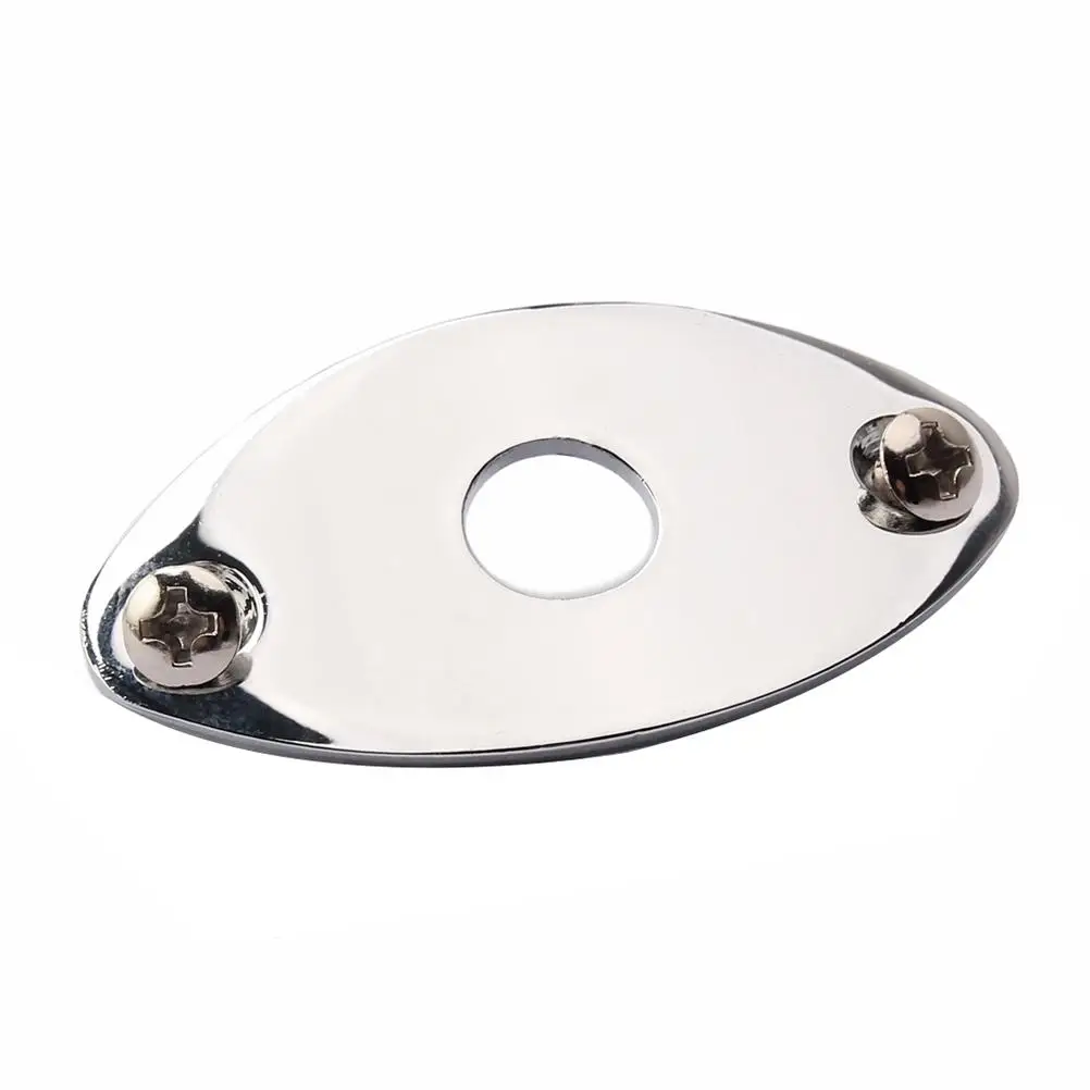 

Chrome Plated Jack Plate for Electric Guitar Bass Pickup Input Output Socket Sheet with Mounting Screws Hardware Parts