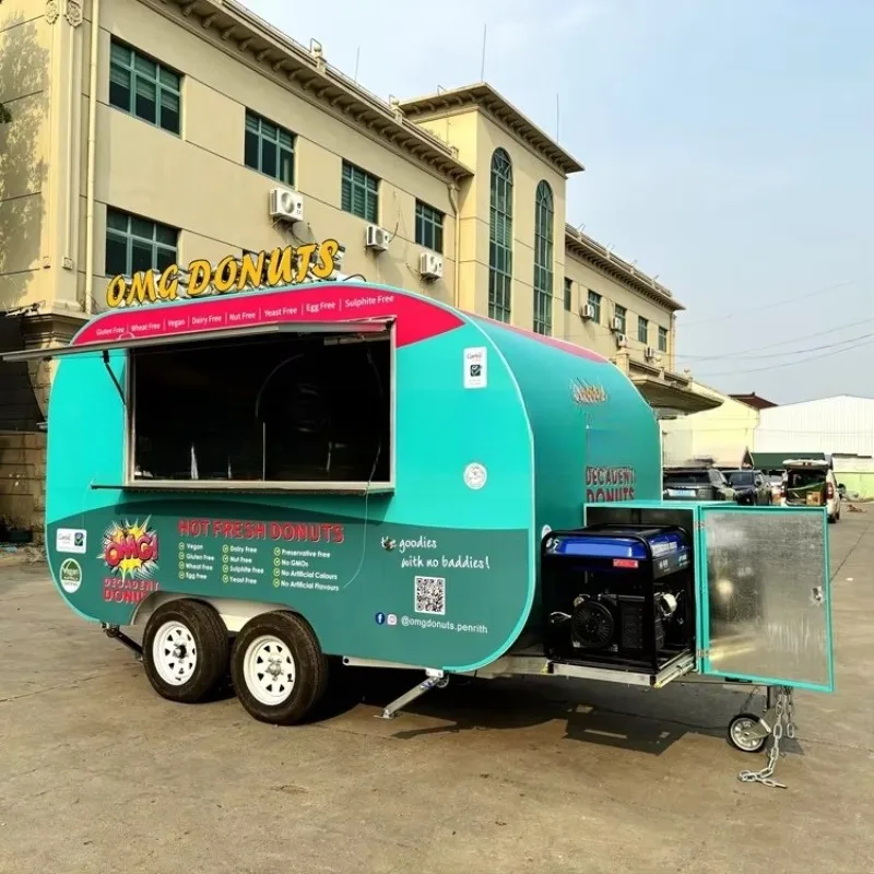 Mobile Food Cart Trailer Portable Commercial Fast Food Kiosk Street Food Outdoor Catering Unit