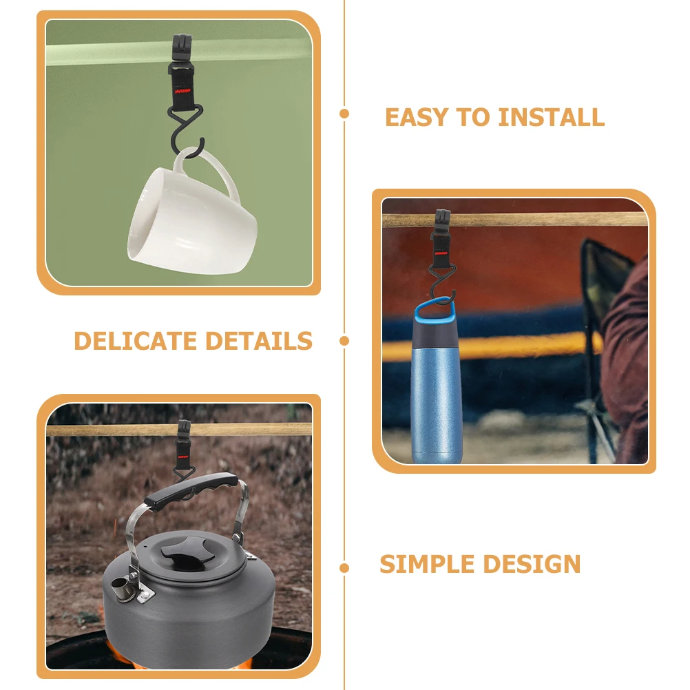 

15pcs Outdoor Hooks Camping Hanging Hooks Plastic Lightweight Storage Hanger Pot Lamp Bag Holder Camping Supplies