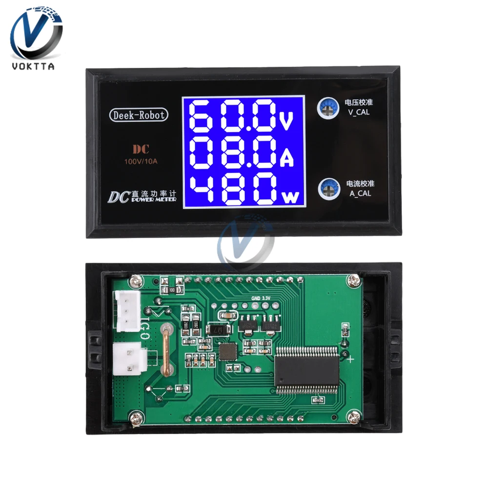 DC 0-100V 10A Tester di tensione e corrente LCD Voltmetro digitale Amperometro Wattmetro ad alta precisione Misuratore di potenza Tester rilevatore di volt