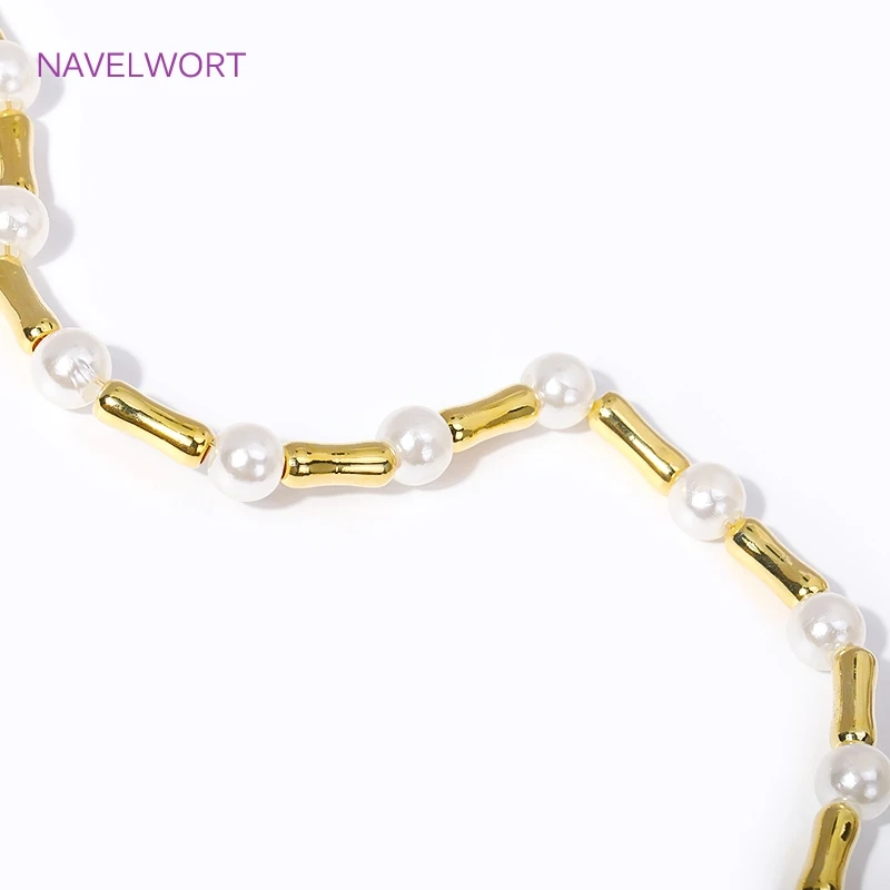 Abstands perlen aus 18 Karat vergoldetem/versilbertem Messing mit langen 9mm Rohr perlen in Knochen form für die Schmuck herstellung liefert DIY-Armband zubehör – Detail 19