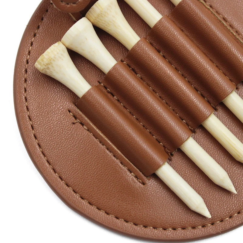 Leather Golf Tees Holder for Bag Belt-Vintage style pu Leather, Gift for Golfer-Golf Accesories for Men and Women-Holds 5 Tees.