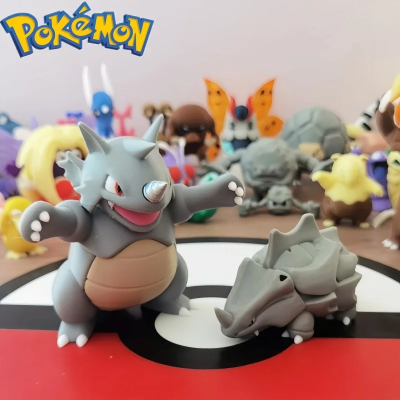 New Pokemon Rhyhorn Rhydon Anime World 1:20 Action Figure Cute Doll 3d Print Model  Desktop Collection  Kids Toys Birthday Gifts