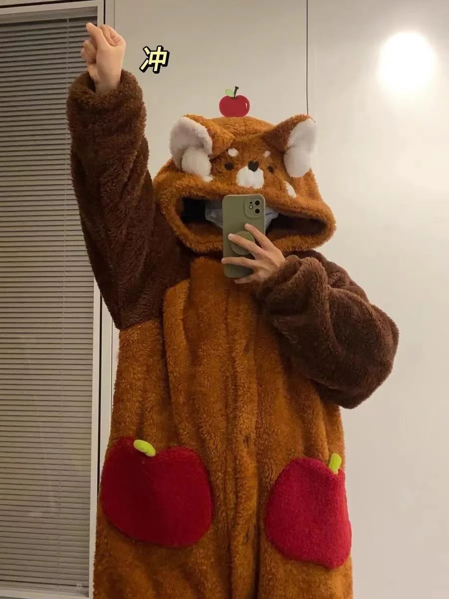 Erwachsene Waschbär Cosplay Kostüm Roben Kigurumi Einhorn Onesie Anime Nachthemd Halloween Cartoon Bär Pyjamas Winter – Detail 3
