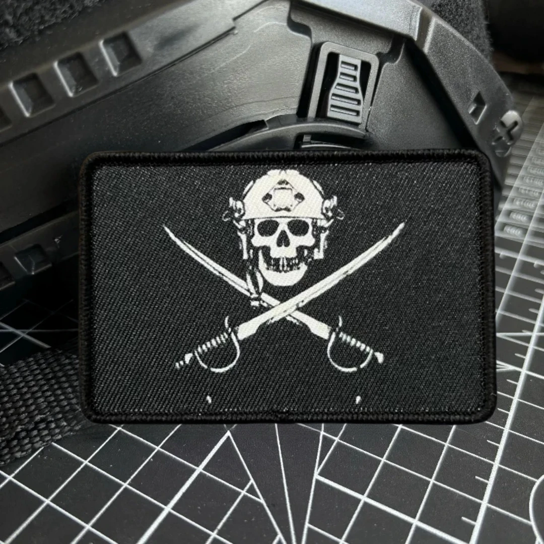 Pirate Flag Operator Embroidery Hook and Loop Patches for Clothing Tactical Morale Badge Military Armband Backpack Stickers