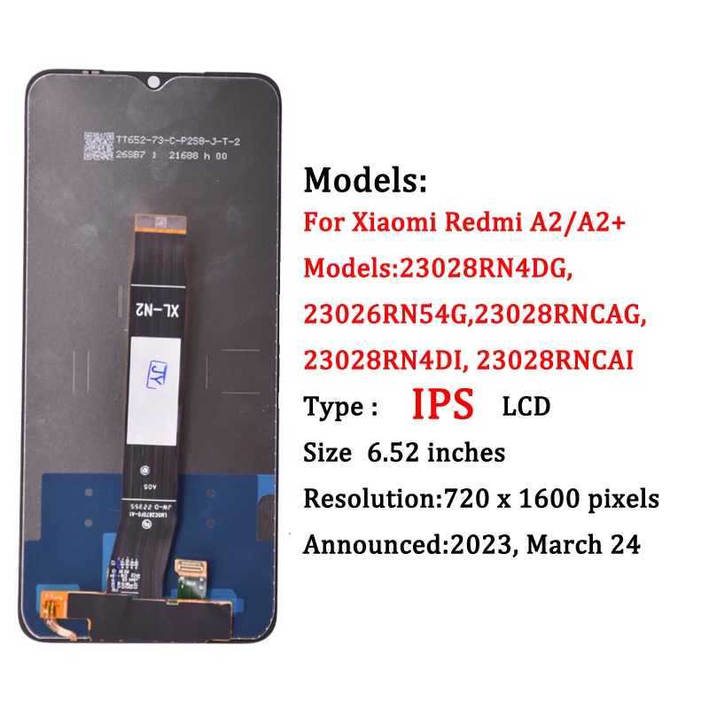 6.52“ For Xiaomi Redmi A2 A2 Plus LCD Display Touch Screen Digitizer Assembly For Redmi A1 A2 PLUS  220733SI 220733SF LCD