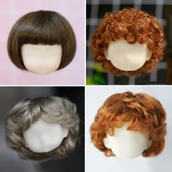 Adorable Doll Wig Golden brown black Short Hair Cute Bobo Style for ob11、1/8 BJD Doll curls Doll accessories
