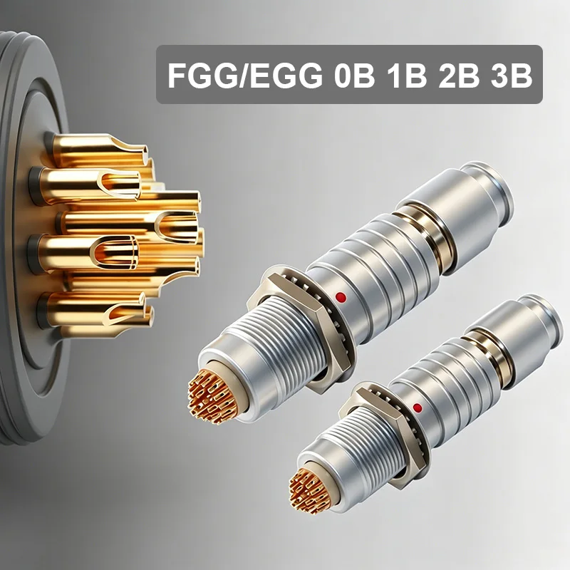 0B EGG REMO Compatible Push-pull Self-locking FGG Aviation Plug 00B 1B 2B 3B Metal Connector 2/3/4/5/6/7/8 Pin Signal Reception