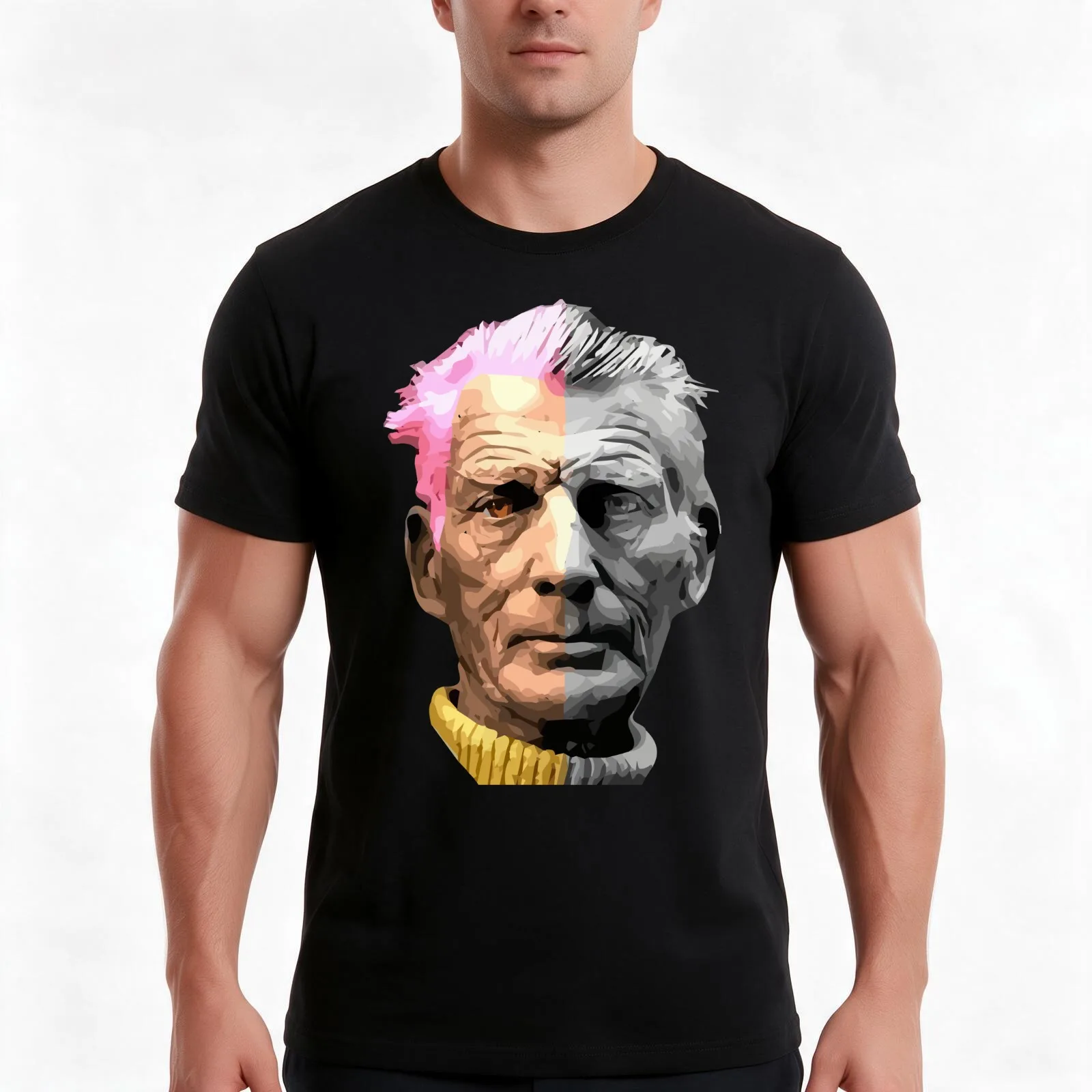 Samuel Beckett Iconic Photo punked T-Shirt, Summer Casual Cotton Tee, Oversized Streetwear Tops, Vintage Graphic Print