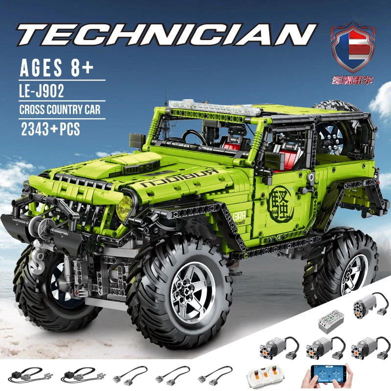 NEW Technical Car APP Remote Control Buggy Car Building Blocks J902 Moter Power Bricks SUV Off-road Model Toys For Kids Gifts