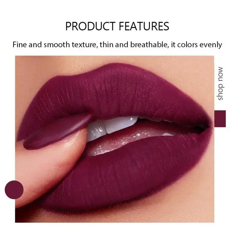 Lápiz labial mate Velvet Mist, juego de 5 colores, hidratante súper suave, sin transferencia, maquillaje de tinte labial de larga duración, 5 uds.