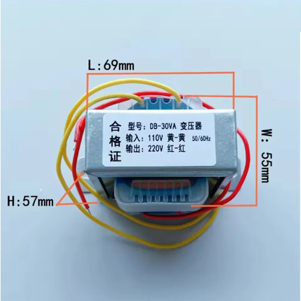 1Pc AC 110V To AC 220V 20W 30W 50W 80W 100W 120W 150W Power Transformer 50/60HZ Single-Phase Isolation Pure Copper Enameled Wire