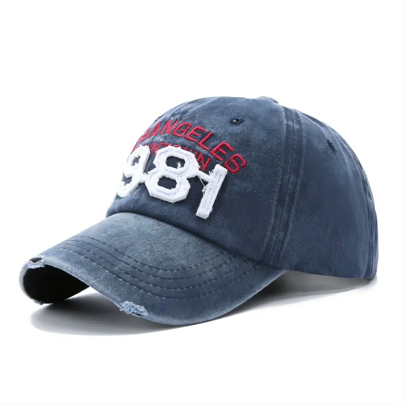 Baseball Cap Vintage 1981 Stereoscopic Embroidered Cap 3D Applique Embroidered Cap Washed Visor