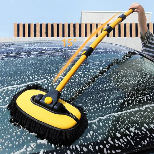 Fregona para lavado de coches, cepillo de limpieza telescópico con mango largo, fregona de limpieza, barra doblada retráctil, cepillo para lavado de coches, Herramientas de limpieza de coche
