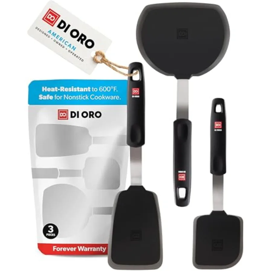 

Professional Kitchen Spatulas Set for Cooking Applications 600F HeatResistant Silicone Utensils with Forever Warranty BPA Free
