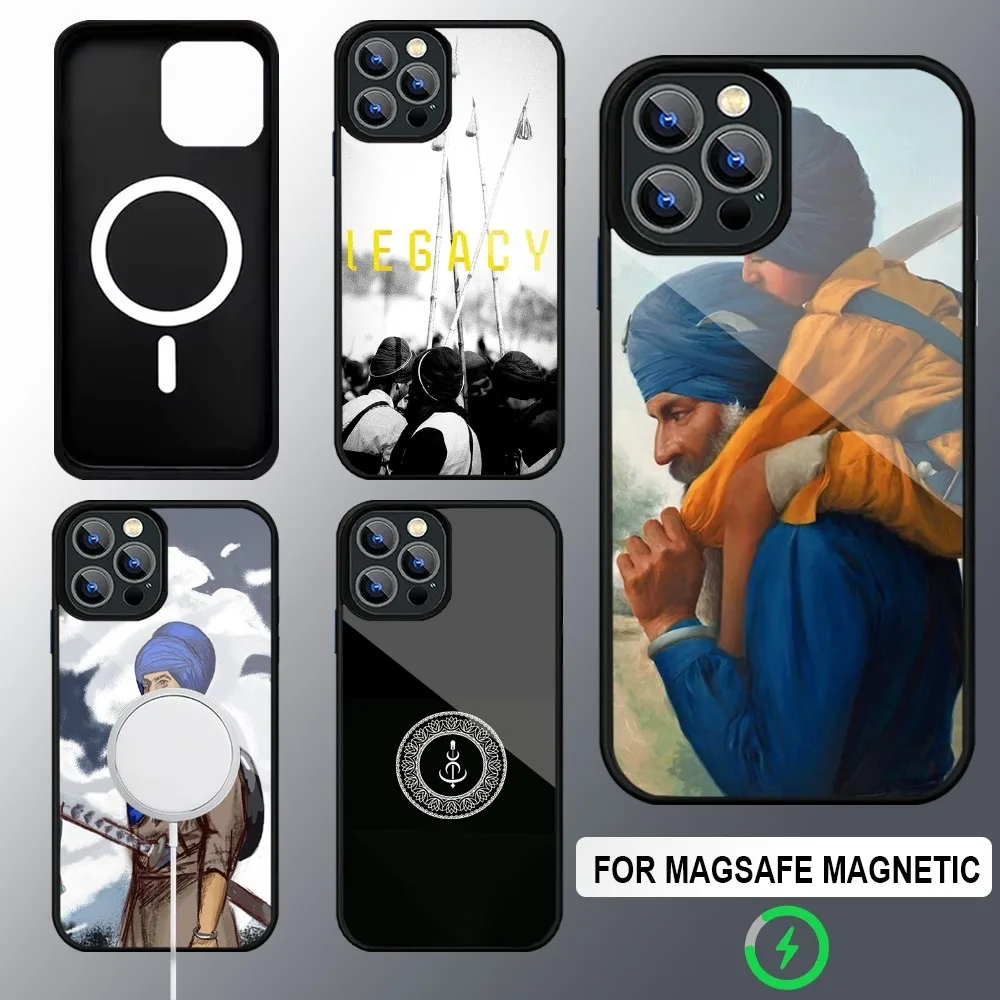 Nihang Singh Sikh Warrior Phone Case Magsafe Wireless Charging Cases For IPhone 16 15 13 12 11 14 Pro Max Mini 8 Plus XS X XR