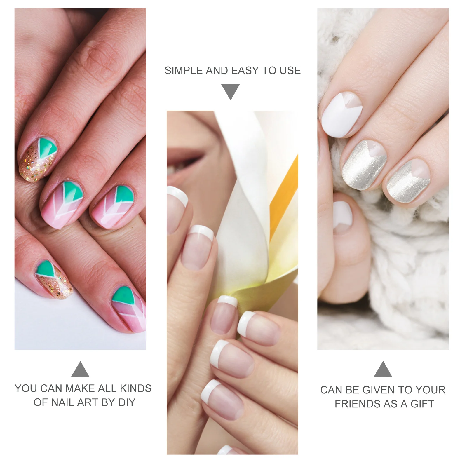 

8Pcs French Nail Making Templates Crystal Manicure Cutter Flexible Gel Cutter Tools for DIY Acrylic Nails Smile Line Molding