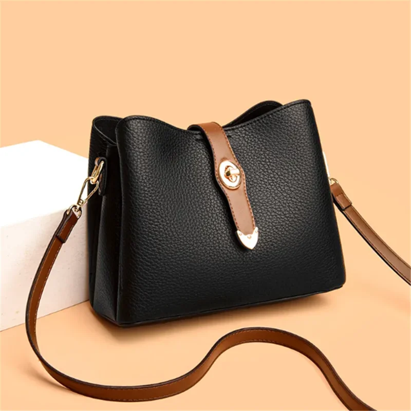 

New large capacity bag single shoulder bag female crossbody bag simple everything bucket bag female