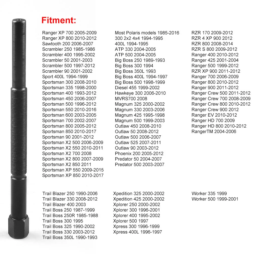 Ferramenta de extrator de embreagem de acionamento primário, removedor de embreagem para Polaris 1985-2016 UTV, 2870506 PP3078 15-878 30260, aço durável tratado termicamente